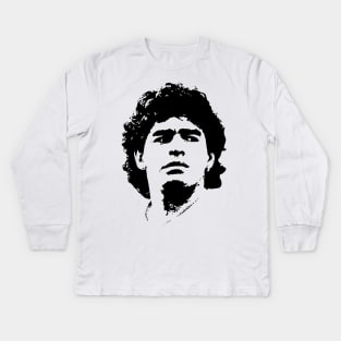 Diego Maradona Pop Art Portrait Kids Long Sleeve T-Shirt